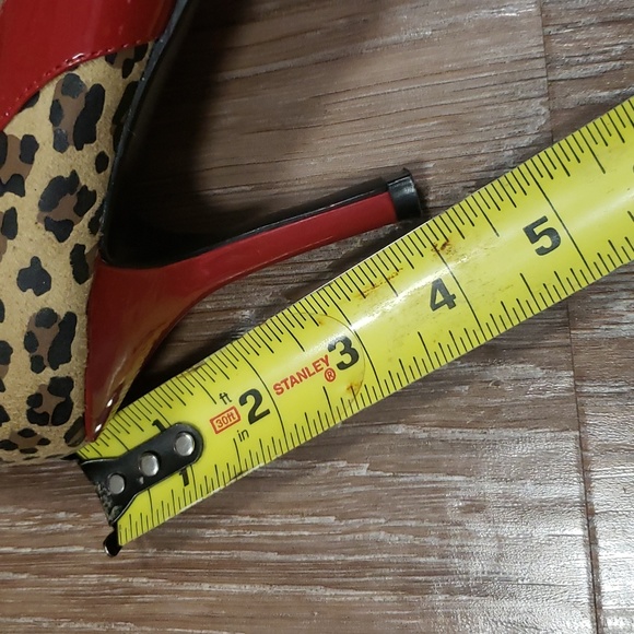 (7) George Leopard Print Peep Toe Heels Business Casual Animal - Picture 11 of 14